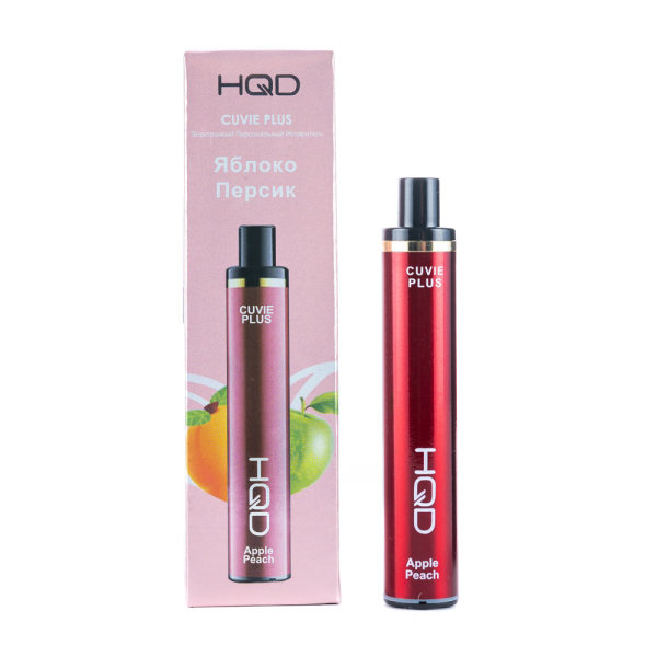 Одноразовая электронная сигарета HQD Cuvie Plus Apple Peach (Яблоко Персик) 1200 затяжек в Луганске