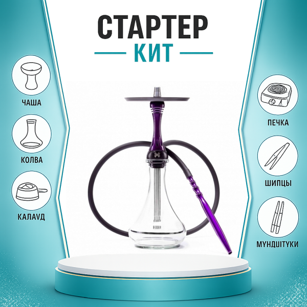 Набор с кальяном  Alpha Hookah X Purple ТОЛЬКО НЕОБХОДИМОЕ в Луганске