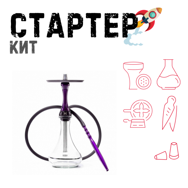 Набор с кальяном  Alpha Hookah X Purple ТОЛЬКО НЕОБХОДИМОЕ в Луганске