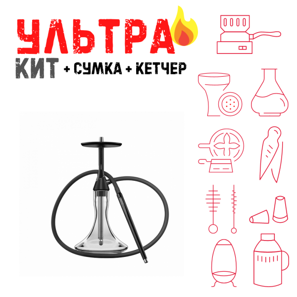 Набор с кальяном  Koress K2 Black Gloss ВСЕ ВКЛЮЧЕНО в Луганске