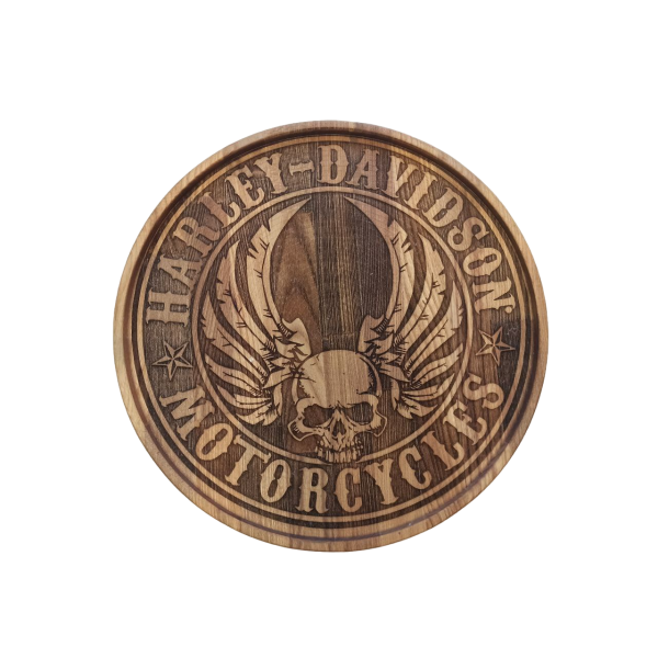 ХукаСтол Поднос Harley Davidson (Коричневый, Бук) для кальяна в Луганске