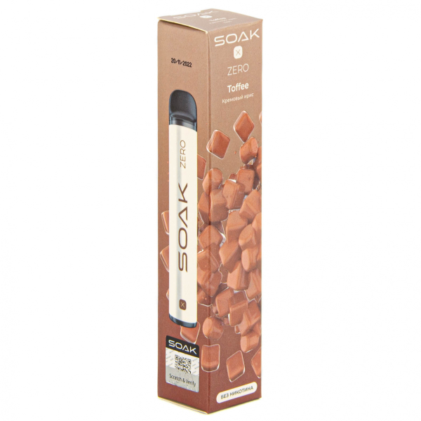 SOAK X ZERO Toffee 1500 затяжек (без никотина) в Луганске