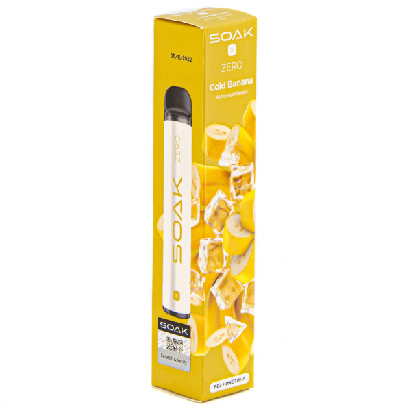SOAK X ZERO Cold banana 1500 затяжек (без никотина) в Луганске