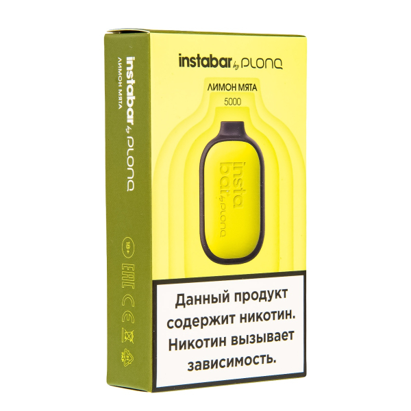 Plonq Instabar Лимон Мята (5000 Затяжек) 20 Мг в Луганске
