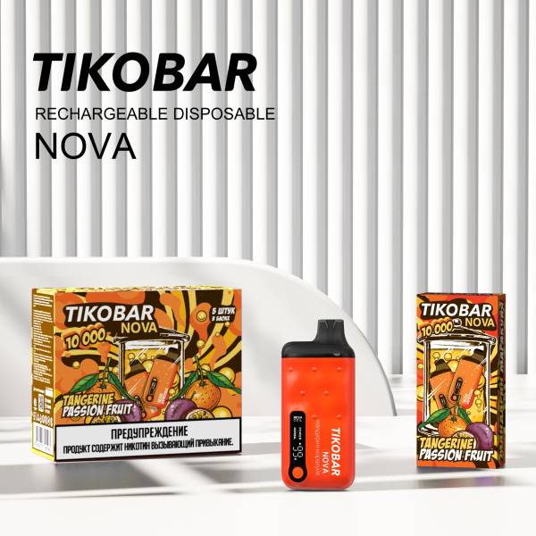 Электронка Tikobar Nova Мандарин Маракуйя 10000 Затяжек в Луганске