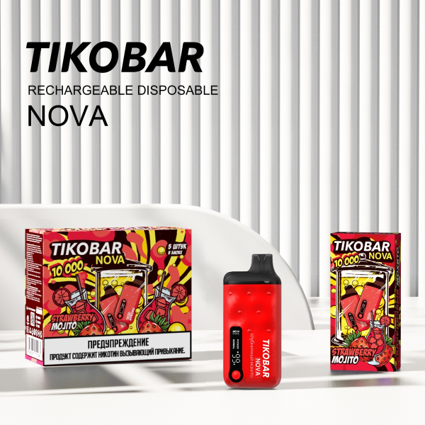 Электронка Tikobar Nova Клубничный Мохито 10000 Затяжек в Луганске