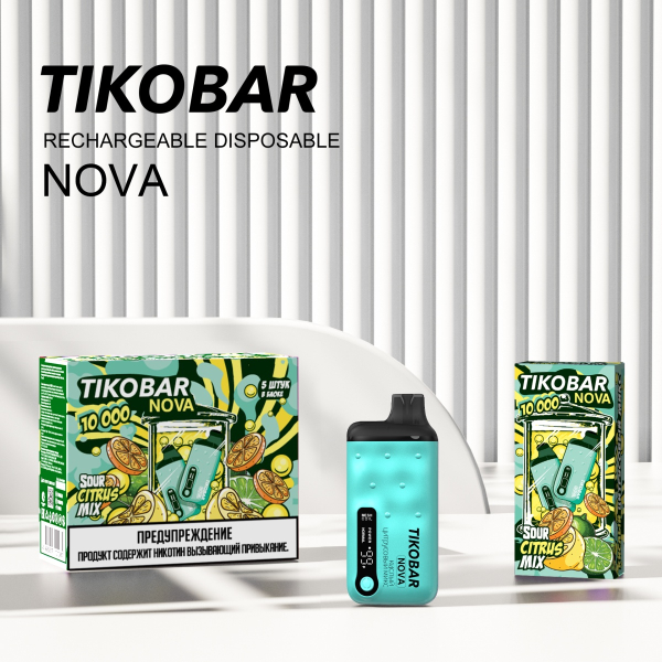 Электронка Tikobar Nova Кислый Цитрусовый Микс 10000 Затяжек в Луганске