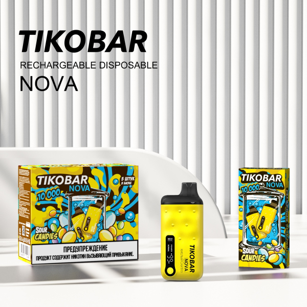 Электронка Tikobar Nova Кислые Конфеты 10000 Затяжек в Луганске