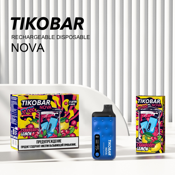 Электронка Tikobar Nova Клюква Лимон 10000 Затяжек в Луганске