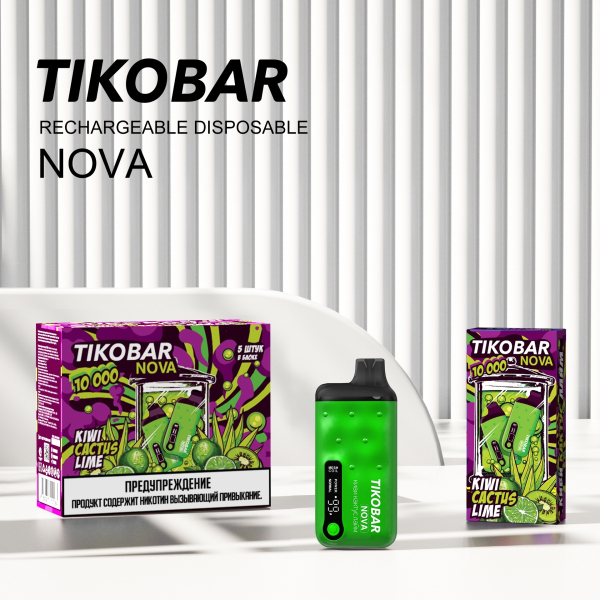 Электронка Tikobar Nova Киви Кактус Лайм 10000 Затяжек в Луганске