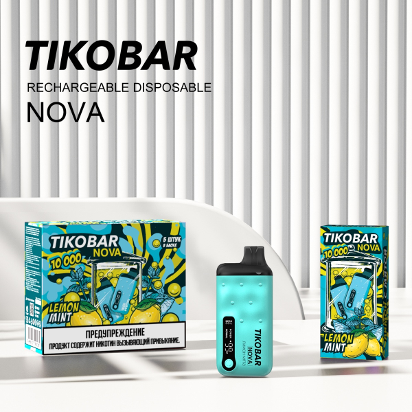 Электронка Tikobar Nova Лимон Мята 10000 Затяжек в Луганске