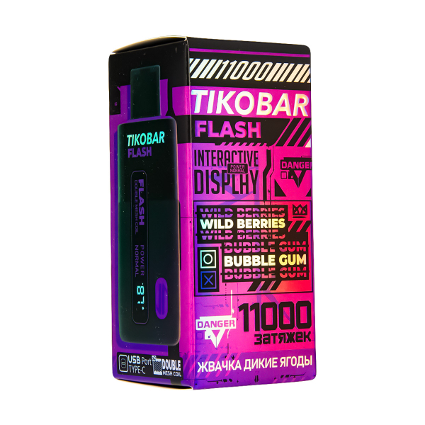 Электронка Tikobar Flash Жвачка Дикие Ягоды 11000 Затяжек в Луганске