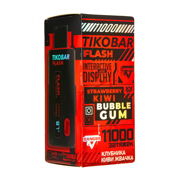 Электронка Tikobar Flash Клубника Киви Жвачка 11000 Затяжек в Луганске