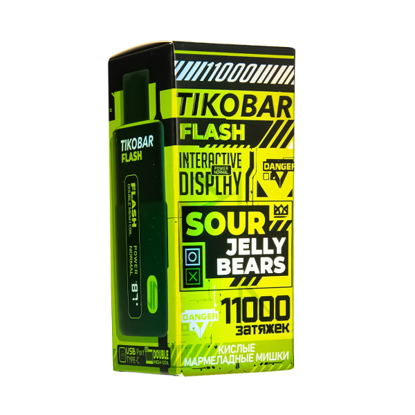 Электронка Tikobar Flash Кислые Мармеладные Мишки 11000 Затяжек в Луганске