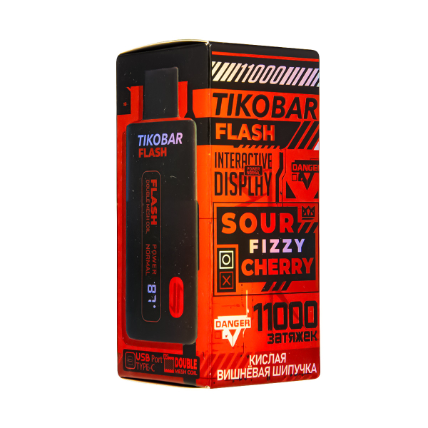 Электронка Tikobar Flash Кислая Вишнёвая Шипучка 11000 Затяжек в Луганске