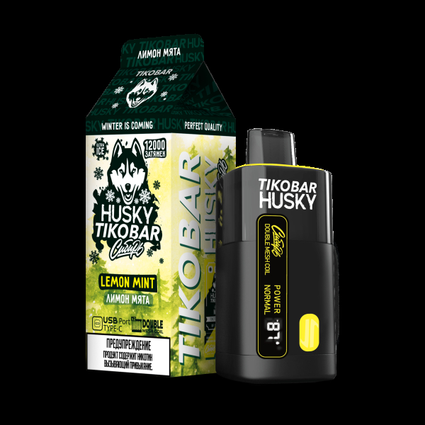 Электронка Tikobar Husky Сибирь Лимон Мята 12000 Затяжек в Луганске