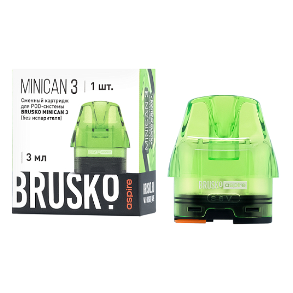 Сменный Картридж Brusko Minican 3, (Зелёный), 3 Мл, Упак. 1 Шт в Луганске