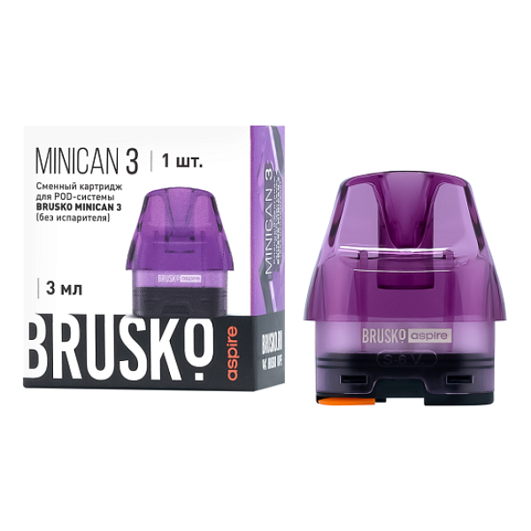 Сменный Картридж Brusko Minican 3, (Фиолетовый), 3 Мл, Упак. 1 Шт в Луганске