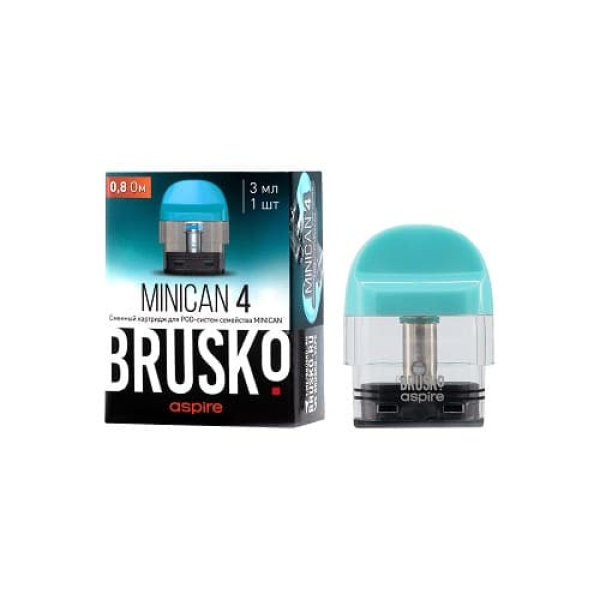Сменный Картридж Brusko Minican 4 (3Мл) 0,8 Ом, Упак. 1 Шт голубой в Луганске