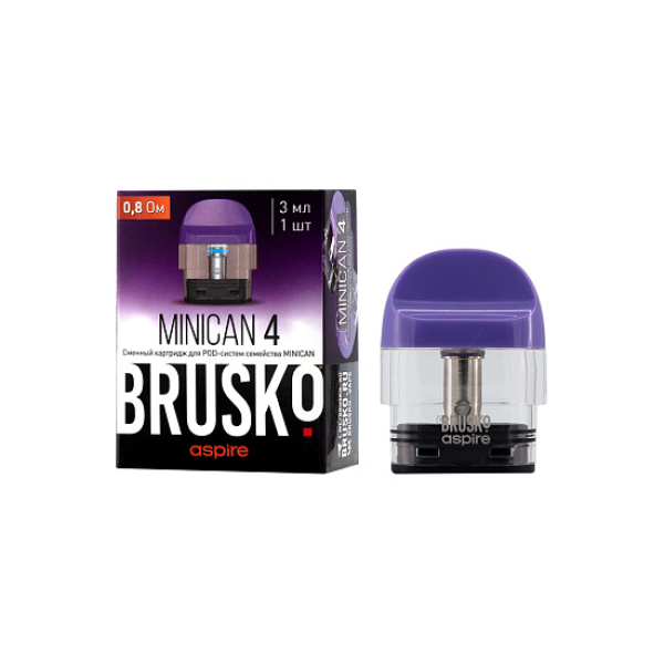 Сменный Картридж Brusko Minican 4 (3Мл) 0,8 Ом, Упак. 1 Шт синий в Луганске