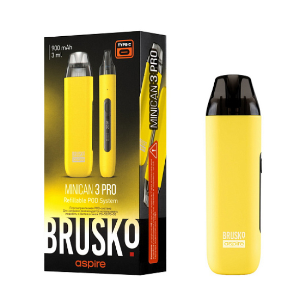POD-система Brusko Minican 3 Pro желтый в Луганске