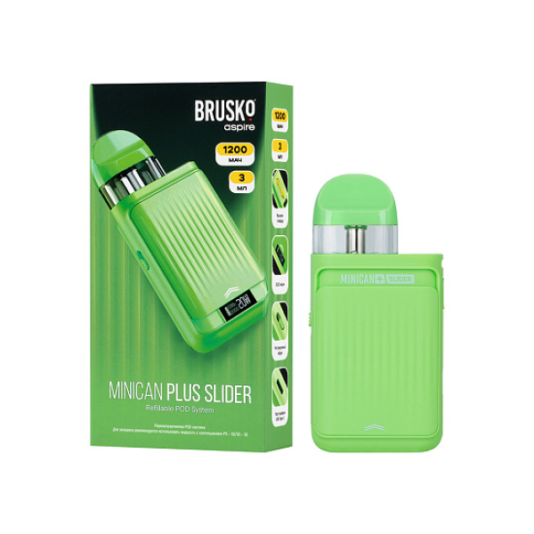 POD-система Brusko Minican Plus Slider Зелёный в Луганске
