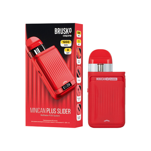POD-система Brusko Minican Plus Slider Красный в Луганске