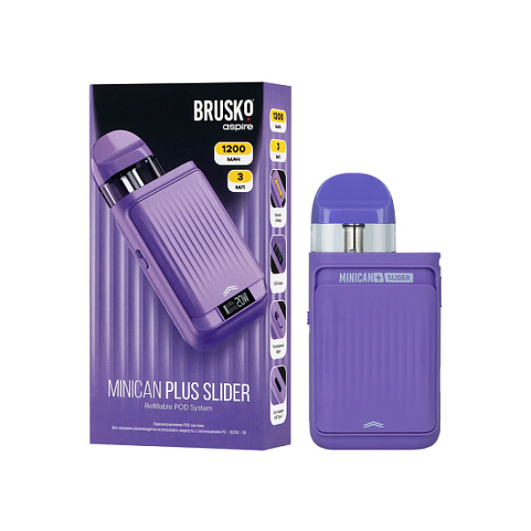 POD-система Brusko Minican Plus Slider Фиолетовый в Луганске