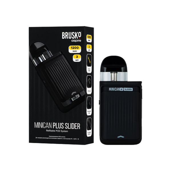 POD-система Brusko Minican Plus Slider Чёрный в Луганске