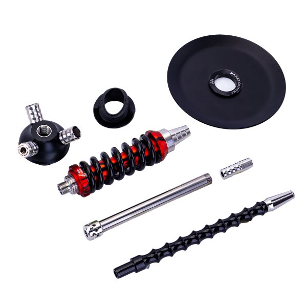 Кальян Mamay Customs Coilover Micro Чёрно Красный Сплеш в Луганске