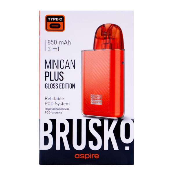 POD-система Brusko Minican Plus Gloss Edition Красный в Луганске