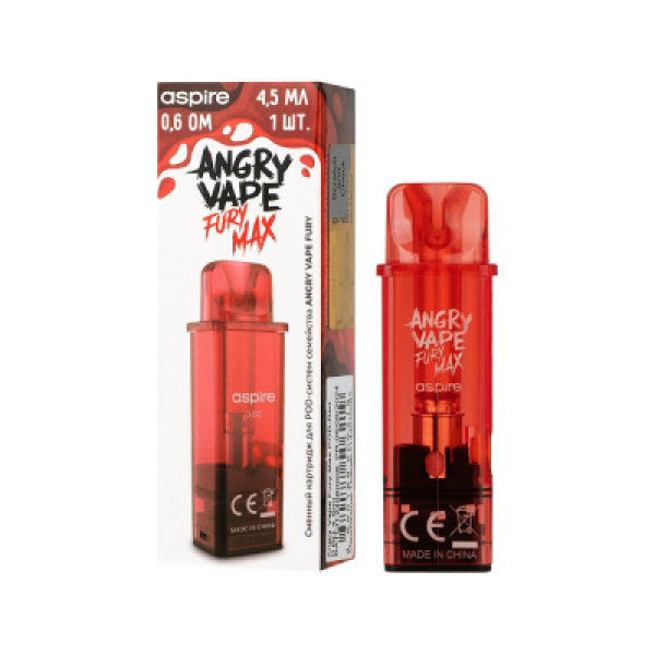 Картридж Angry Vape Fury Max Красный 45 мл 0.6 Ом ( 1 шт.) в Луганске