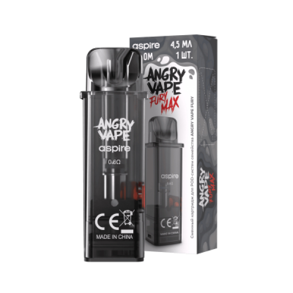 Картридж Angry Vape Fury Max Чёрный 45 мл 0.6 Ом ( 1 шт.) в Луганске