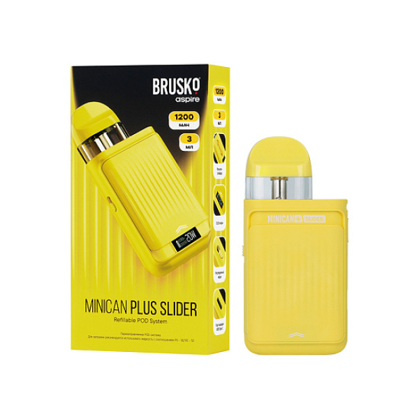 POD-система Brusko Minican      Plus Slider Жёлтый в Луганске