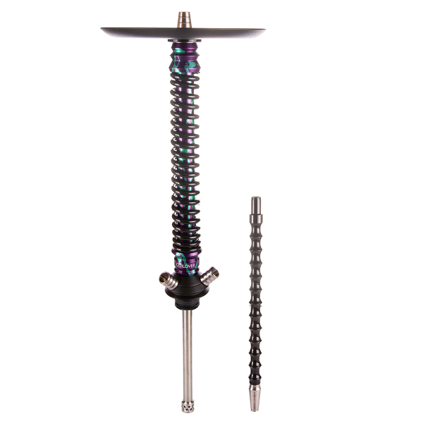 Кальян Mamay Customs Coilover Большой  Пурпурный/бирюзовый Сплеш Чёрный в Луганске